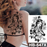 Waterproof Temporary Tattoo Sticker Old School Prajna Demon Knife Fake Tattoos Snake Rose Body Art Arm Fake Tatoo Women Men