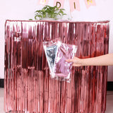 elvesmall 275x75 cm Hawaii Party Decoration Table Skirt Foil Fringe Metallic Tinsel Table Skirt For Wedding Birthday Party Decoration