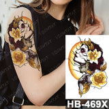 Waterproof Temporary Tattoo Sticker Old School Prajna Demon Knife Fake Tattoos Snake Rose Body Art Arm Fake Tatoo Women Men