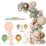 elvesmall 134pcs Macaron Orange Balloon Garland Arch Kit Chrome Rose Gold Ballon with 4D Globos Wedding Birthday Party Decor Baby Shower