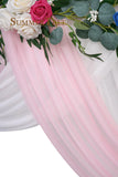 elvesmall 10 Meters Wedding Arch Drape Fabric Sheer Chiffon Tulle Curtain Draping Backdrop Party Supplies Home Drapery Ceremony Decoration