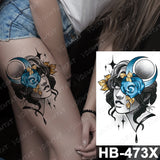 Waterproof Temporary Tattoo Sticker Old School Prajna Demon Knife Fake Tattoos Snake Rose Body Art Arm Fake Tatoo Women Men