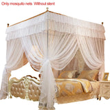 elvesmall Four-Cornered Mosquito Net Pink Bed Canopy Princess Queen Mosquito Bedding Net Bed Tent Floor-Length Curtain 2mx2mx1.5m No Stand