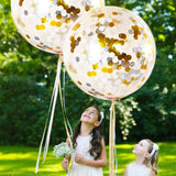 elvesmall Giant 36inch Clear Balloons Transparent Confetti (10g) Globos Wedding Birthday Party Decoration Larger Helium Balloons Supplies