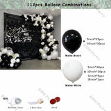 elvesmall Matte Black Pure White Balloons Garland Arch Kit Birthday Party Wedding Decoration Supplies Anniversary Background Wall Decor