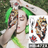 Waterproof Temporary Tattoo Sticker Old School Prajna Demon Knife Fake Tattoos Snake Rose Body Art Arm Fake Tatoo Women Men