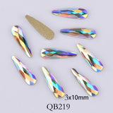 elvesmall 20pcs Crystals Nail Diamond Stone Strass AB Glass Rhinestones For 3D Nails Art Decorations Supplies Jewelry QB217-246A