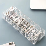 elvesmall Cable Storage Box Transparent Plastic Data Line Storage Container for Desk Stationery Multifunctional headset Data charging line