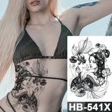 Waterproof Temporary Tattoo Sticker Old School Prajna Demon Knife Fake Tattoos Snake Rose Body Art Arm Fake Tatoo Women Men