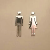 elvesmall Toilet /Loo /Bathroom /Restroom /WC Door Wall Sign Signage MAN & WOMAN Board Prompt Sign Wall Doors Decor Accessories