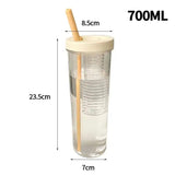 elvesmall  -  Creativity Fruits Filter Water Bottle With Straw Plastic Outdoor Water Cup School Water Bottle Travel Sport Drinkware Juice Cup