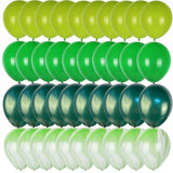 elvesmall 40pcs Green Balloons Set Chrome Metallic Confetti Ballon Jungle Safari Animal Birthday Party Decoration Wedding Balloon Garland