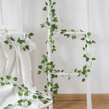 elvesmall 210Cm Artificial Hanging Christmas Garland Plants Vine Leaves Green Silk Outdoor Home Wedding Party Bathroom Garden Decoration