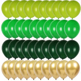 elvesmall 40pcs Green Balloons Set Chrome Metallic Confetti Ballon Jungle Safari Animal Birthday Party Decoration Wedding Balloon Garland