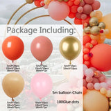 elvesmall 115Pcs Coral Red Balloon Arch Garland Rose Gold Chorme Metallic Balloons Romantic Wedding Party Decoration Birthday Balloons