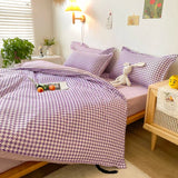 elvesmall Nordic Duvet Cover and Bedsheet 220x240 Quilt Cover Fashion 150x200 Duvet Cover Fashion Luxury Bedding Set Soft Plaid Bed Linen