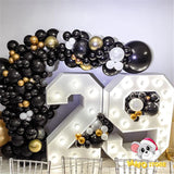 elvesmall 5/10/12/18 Inch Black Balloons Flashing Metallic Balloon Happy Birthday Party Decorations Adult Wedding Decor Helium Globos Toys