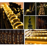 elvesmall  5M/10M/12LED Rope Strip Lights Remote Control Tube Rope Garland Fairy Lighting Strings for Outdoor Indoor Garden Christmas Decor