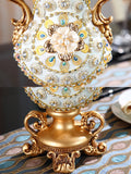 elvesmall Luxury European Resin Vase Stereoscopic Dried Fowers Arrangement Wobble Plate Living Room Entrance Ornaments Home Decorations