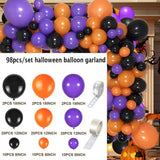 elvesmall Halloween Balloon Garland Arch Kit DIY Spider Halloween Balloons Garland Party Decoration Balloon Halloween Decoration