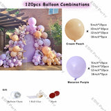 elvesmall Macaron Purple Balloons Garland Chain Wedding Birthday Decoration Pearl White Macaron Lilac Ballon Arch DIY Baby Shower Decor