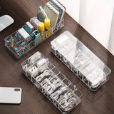 elvesmall Cable Storage Box Transparent Plastic Data Line Storage Container for Desk Stationery Multifunctional headset Data charging line