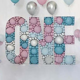 elvesmall   Diy Balloon Box letters Box Custom Name Mosaic Box Mosaic Number Alphabet Frames Balloon Decoration Baby Party Anniversary Decor