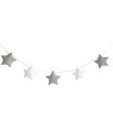 elvesmall 5Pcs Nordic Felt Stars Garland Banner Tent Bed Mat Pendants Baby Shower Bunting Ornaments for Kids Room Hanging Wall Decorations