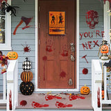 elvesmall Halloween Decoration Horrible Bloody Handprint stickers Halloween Window Wall Clings Floor Decals Stickers Halloween party props