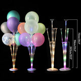 elvesmall LED Ballon Stand Column with Glow Lights String with Wedding Home Decoration Adult Birthday Party Decor Kids Balloon Gift Globos