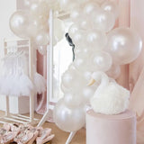 elvesmall 5/10/12inch Milky White Pearl Balloon Wedding Decoration Hawaiian Pearlescent White Balloons Garland Decor Birthday Party Toy