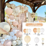 elvesmall Brown Apricot WhiteBalloon Arch Kit Wedding Birthday Party Decor Kids Baby Shower Latex Ballon Chain Wedding Party Supplies