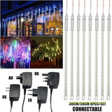 elvesmall  30cm /50cm Waterproof Meteor Shower Rain 8 Tube LED String Lights For Outdoor Holiday Christmas Decoration Tree EU/US/AU/UK Plug