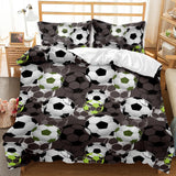 elvesmall Sports 3D Football Bedding Set And Pillow Case Double Size Household Textile Product Decoration Teenager Room Soccer Duvet Cover