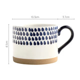 elvesmall  -  Hand-painted Ceramic Coffee Cups Beer Tea Mug Mug Nordic Wind Mug Large Breakfast Blue Milk Coffee Cup Glass Drinkware