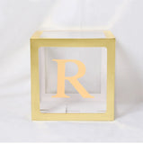 elvesmall Gold Customize Letter Name Transparent Balloon Box Baby Shower Box 1st Birthday Party Decorations Kids Wedding Baby Shower Decor