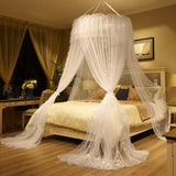 elvesmall Household Breathable Hanging Dome Mosquito Net Romantic Canopy Bed Valance Fringe Lace Tent Dream Room Decoration Mosquito Net