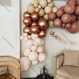 elvesmall Doubled Dust Pink Boho Wedding Engagement Decoration Chrome Rose Gold Nude Balloons Garland Ballon Arch Global Birthday Decor