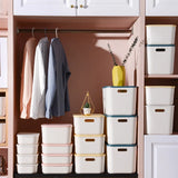 elvesmall Desk Sundries Storage Box with Lid Wardrobe Clothes Drawer Plastic Storage Basket Container Organizer for Cosmetics Small Things