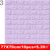 elvesmall  10pcs 3D Wall Sticker Imitation Brick Bedroom Decoration Waterproof Self Adhesive Wallpaper for Living Room Kitchen TV Backdrop