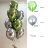 elvesmall 11-18Pcs Bunch Balloon Ink Green Jungle Theme Latex Balloon Wedding Birthday Party Decoration Festival Celebration Supplies