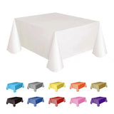 elvesmall 137x183cm Disposable Tablecloth Plastic Christmas Wedding Birthday Party Table Cloth Cover Rectangle Desk Cloth Wipe Clean Cover