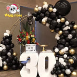 elvesmall 5/10/12/18 Inch Black Balloons Flashing Metallic Balloon Happy Birthday Party Decorations Adult Wedding Decor Helium Globos Toys