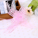 elvesmall 10pcs Wedding Bow Pull Flower Gift Packing Candy Box Accessories DIY Wedding Party Car Decor Pullbows Supplies Flower Ribbons