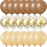 elvesmall 40/28/20pcs Brown Macarons Retro Halloween Balloons Birthday Party Wedding Decoration  Baby Shower Globos Anniversaire Fille