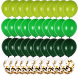 elvesmall 40pcs Green Balloons Set Chrome Metallic Confetti Ballon Jungle Safari Animal Birthday Party Decoration Wedding Balloon Garland