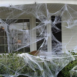 elvesmall Halloween Decorations Artificial Spider Web Super Stretch Cobwebs with Fake Spiders Scary Party Scene Decor Horror House Props