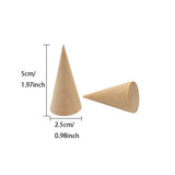 elvesmall 1/5/10PCS Wooden Cone Creative Ring Holder Jewelry Stand Display Earring Ring Holder Organizer Display Tool Jewelry Storage Supp