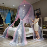 elvesmall Household Breathable Hanging Dome Mosquito Net Romantic Canopy Bed Valance Fringe Lace Tent Dream Room Decoration Mosquito Net