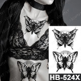 Waterproof Temporary Tattoo Sticker Old School Prajna Demon Knife Fake Tattoos Snake Rose Body Art Arm Fake Tatoo Women Men